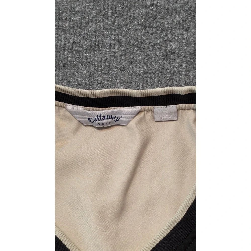 Callaway Golf Mens XL Black V Neck Wind Pullover Sweater Jacket EUC